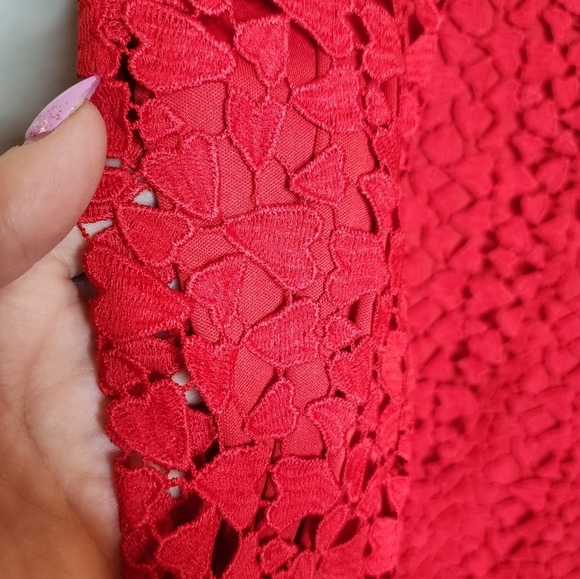 Lane Bryant Heart Lace Crochet Sleeveless Red Top Women's Plus Size 22 - Picture 7 of 14